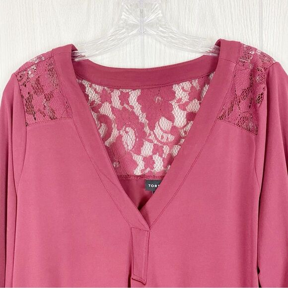 Torrid | Harper Studio Knit Dark Red Lave Pullover Blouse Size 2X - Picture 3 of 10
